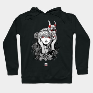 Oni Mask Japanese Yandere Girl Hoodie